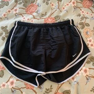 Nike Women's Black and White Athletic Shorts